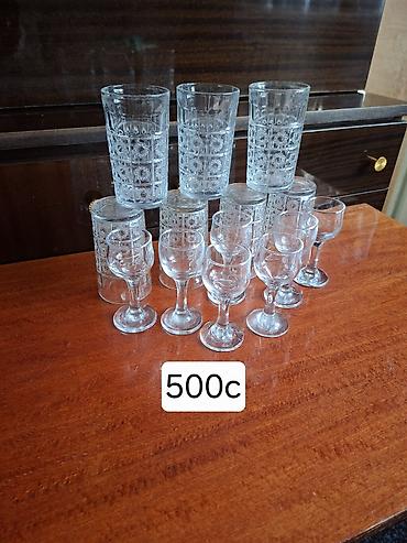 Наборы посуды: Наборы посуды и стекла: 1) Бокалы на высоких ножках, 6 шт. Прозрачное — 2