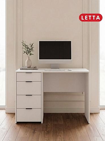 Компьютерные столы: Письменный/компьютерный стол LETTA с тумбой на 4 выдвижных ящиках - — 1