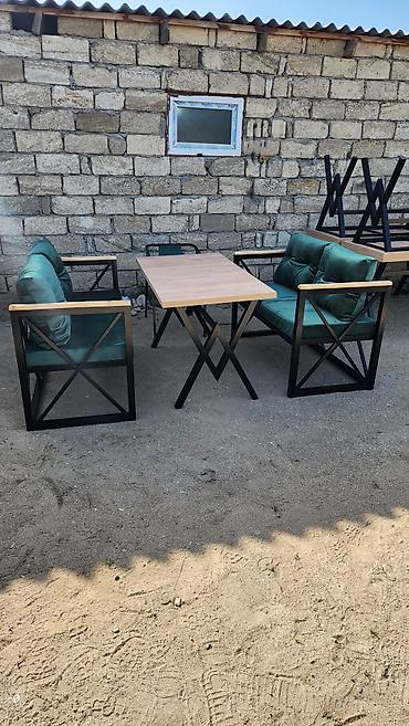 Sifarişlə restoran üçün masa və oturacaq dəstləri: Stullar ilə, Kvadrat masa, 2 nəfər — 5