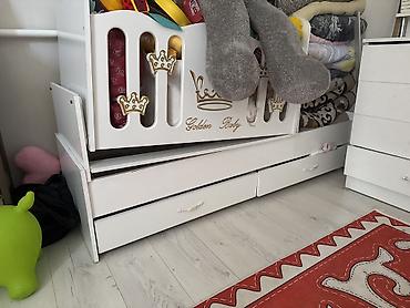 bunk bed: Детская односпальная кровать, Б/у, Для девочки, С бортиком, ДСП, Самовывоз — 4