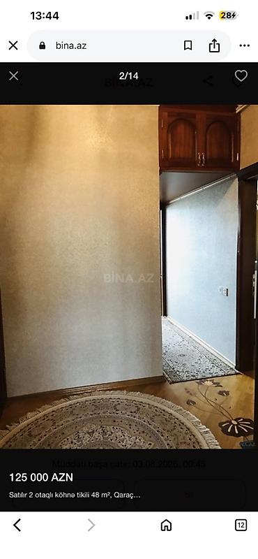 əmlak satisi: Bakı, Qaraçuxur qəs., 2 otaqlı, Köhnə tikili, 48 kv. m — 2