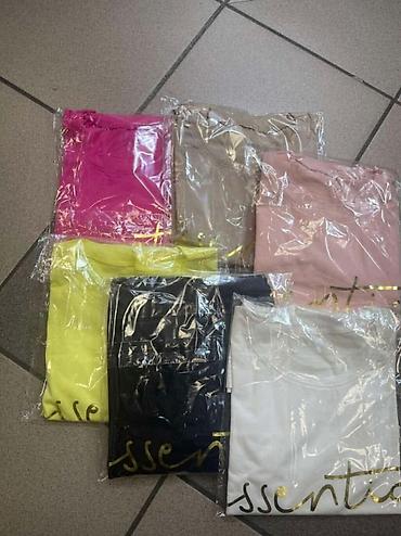 Majice kratkih rukava: Majice sa natpisima trendi basic modeli. Sira majica sa okruglim — 8