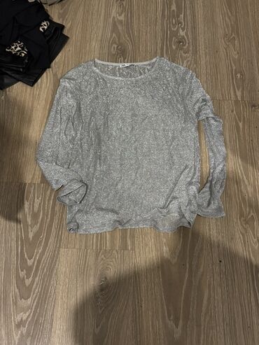 женские пижамные штаны: Məhsul: Parıltılı nazik trikotaj uzunqol bluz - Rəng: Gümüşü-boz