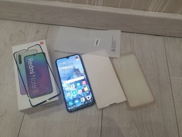 чехлы на xr: Redmi, Redmi Note 8, Колдонулган, 64 ГБ, түсү - Ак, 2 SIM