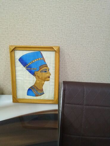 картина 70 на 100: Картина Нефертити на папирусной бумаге стариная