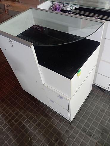 kassa vitrini: Mağaza üçün kassalı vitrin-bölmə dəsti - Material: ağ rəngli MDF/LDSP — 4