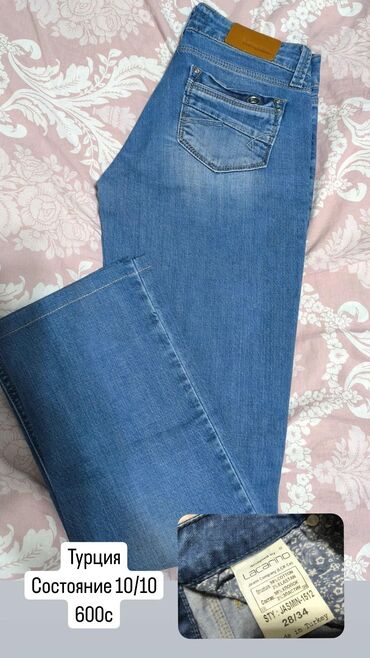 женские джинсы на резинке: Прямые, Турция, Средняя талия