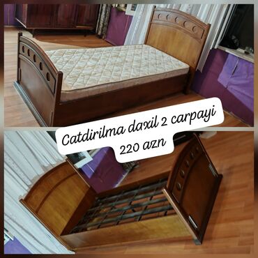 SaraTemiz taxta materialdan ideal veziyyetde 2 eded carpayi satilir
