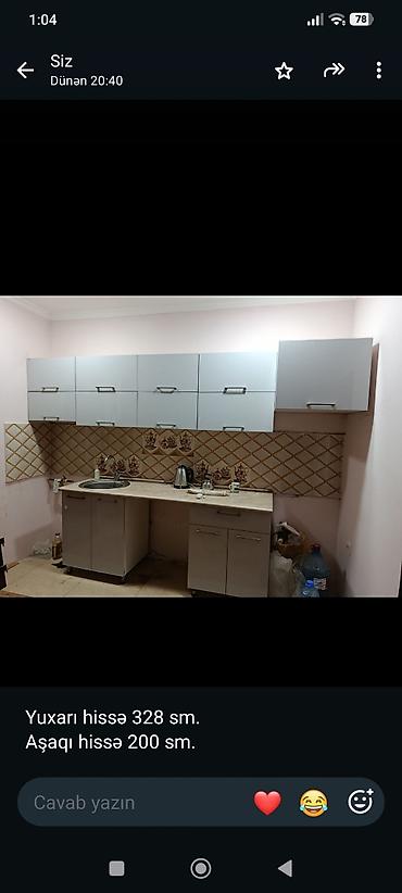 kuhna: Mətbəx mebeli dəsti TƏCİLİ SATILIR - Üst hissə: 328 sm (modullu asma — 1