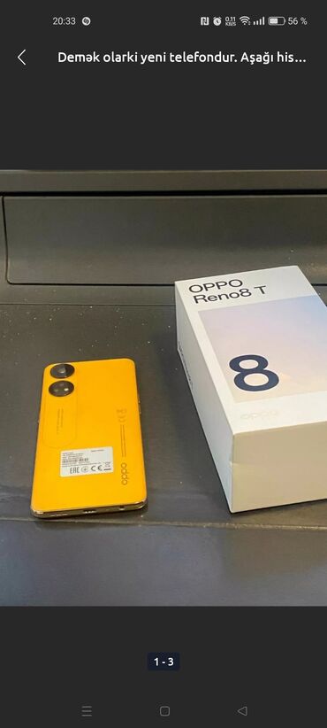 телефон fly 501: Oppo Reno8 T, 128 ГБ, цвет - Желтый, Сенсорный, Отпечаток пальца, Беспроводная зарядка