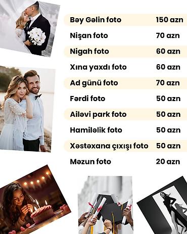 Xidmətlər: Fotoqraf Xidmətləri Peşəkar foto çəkilişləri: - Ad günü - Ailə — 1