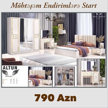 qaşıq dəst: 2 təknəfərlik çarpayı, Dolab, Termo, 2 tumba, Azərbaycan, Yeni