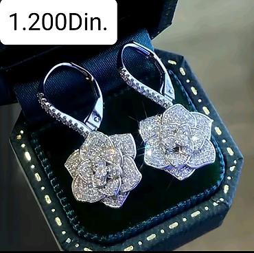 necklace: Elegantne posrebrene viseće minđuše od hirurskog čelika sa žigom S925 — 1