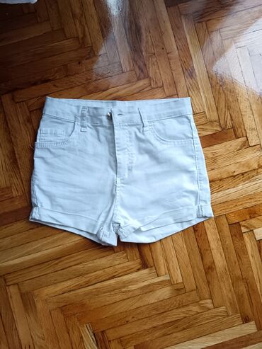 štofane pantalone: M (EU 38), Jeans, color - White, Single-colored