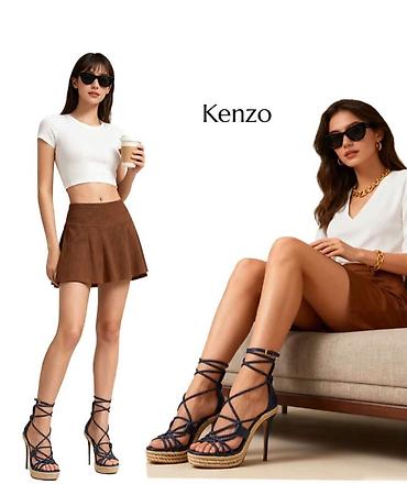 Basanoşka və səndəllər: Kenzo 38, Geyinilmeyib, parçasız. Altında etiketi var, Alınıb — 1