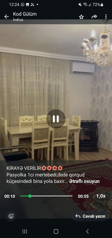 lenkeran kiraye evler 2022: KİRAYƏ VERİLİR🌺🌺🌺🌺 Pasyolka 1ci mertebedı,dede qorqud küçesindedi bina