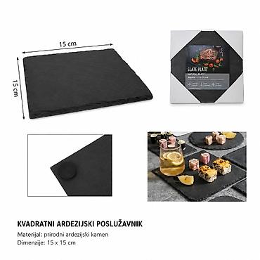 KMT Skuare Slate Placemat 2407356 Kvadratni podmetač/poslužavnik od