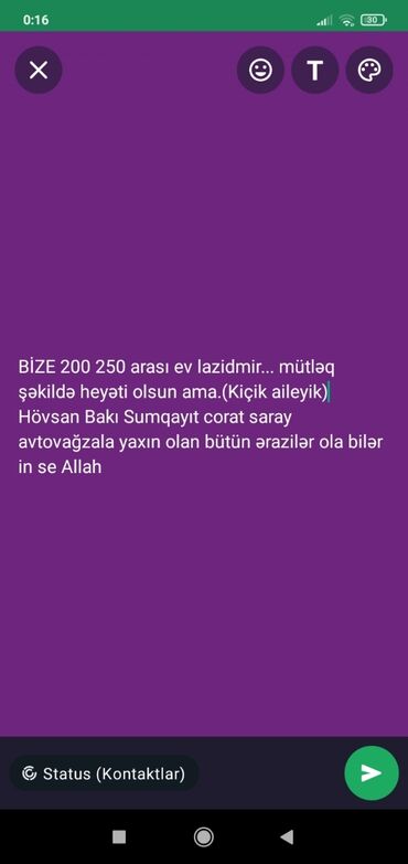 kiraye evler bilecerde: 50 м², 2 комнаты, Водопровод