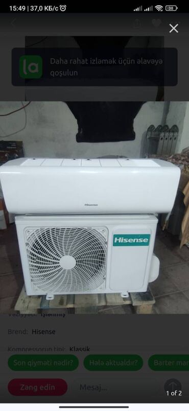 kondisioner mini: Kondisioner Hisense, İşlənmiş, 40-45 kv. m