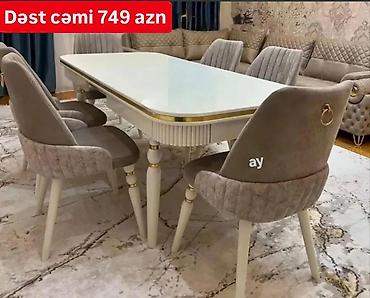 on oturacaqlar: Qonaq otağı üçün, Yeni, Açılmayan, Oval masa, 6 stul — 1