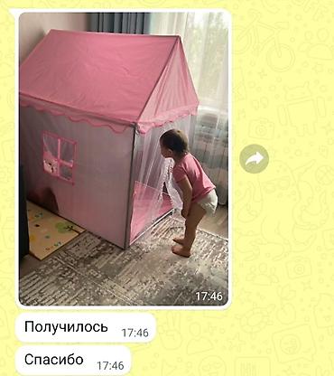 Палатки и домики: Палатка домик, с трех лет (каркас трубки пластик) в подарок гирлянда at lalafo.kg — 2 Палатки и домики: Палатка домик, с трех лет (каркас трубки пластик) в подарок гирлянда — 2