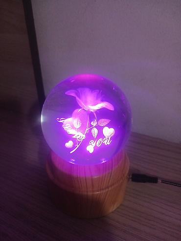Светодиодный кристальный шар-ночник с 3D‑гравировкой “I love you” на at lalafo.kg Светодиодный кристальный шар-ночник с 3D‑гравировкой “I love you” на