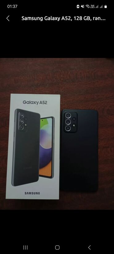 samsung gt e2120: Samsung Galaxy A52, 128 GB, rəng - Qara, Sensor