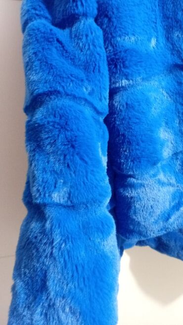 Krzneni kaputi: 3XL, Sa postavom, Veštačko krzno, bоја - Svetloplava — 10