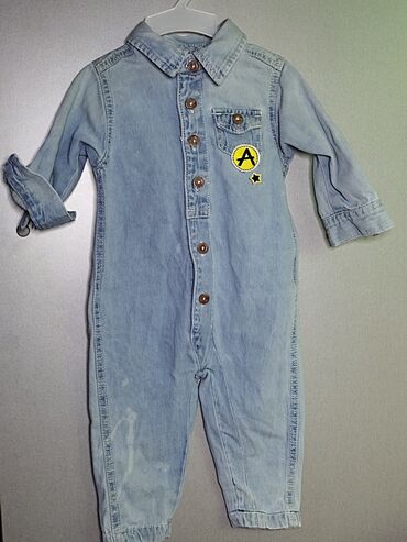 детская рубашка: Комбинезон джинсовый Рост - 68 см (4-6 месяцев) Хлопок, качество!