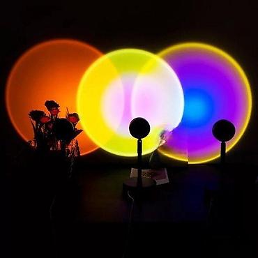 staklene case maxi: 🌅 NOĆNA LAMPA – SUNSET / RAINBOW PROJEKTOR LED USB Lampa – Zalazak — 1
