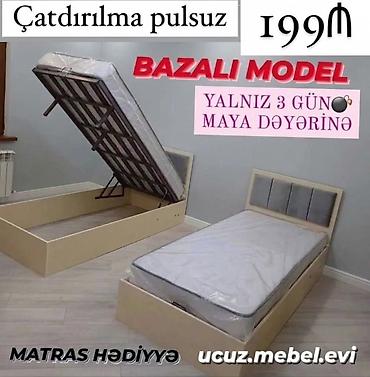 Bazalı tək nəfərlik çarpayı modeli - Alt hissəsi bazalı: asanlıqla