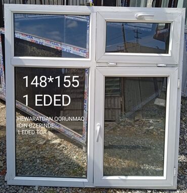 Ağcaqanad torları: İşlənmiş İki qat şüşə paketi Plastik pəncərə, Еni: 140 sm, Uzunluğu: 160 sm, Ödənişli quraşdırma