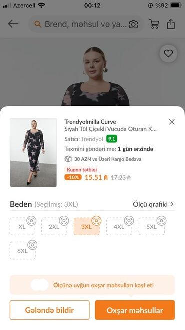 Cinslər: Ziyafət donu, Midi, Trendyolmilla, 5XL (EU 50)