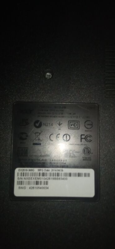 core i9: Ноутбук, Acer, 8 ГБ ОЭТ, Intel Core i3, Колдонулган, Жумуш, окуу үчүн, эс тутум HDD