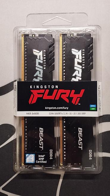 rush wave: Оперативная память Kingston FURY Beast DDR4, комплект 64 ГБ (2×32 ГБ) — 2