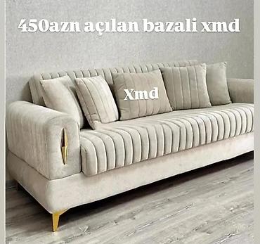 Ev üçün mebel: Açılan bazalı divan – 450 AZN - Rəng: açıq bej - Mexanizm: asanlıqla — 1