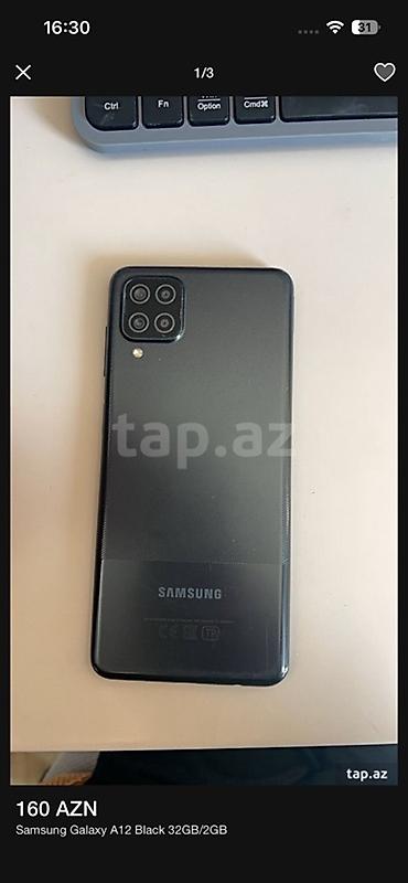 samsung a0: Samsung Galaxy A12, 32 GB, rəng - Qara — 1