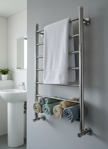 ванна купить: Xrom rəngli dəsmal qurudan/radiator - Material: paslanmayan polad