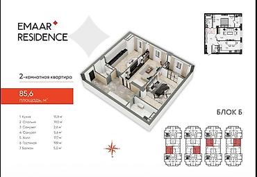 group: 2 комнаты, 85 м², Ипподром Элитка, 12 этаж, ПСО (под самоотделку) — 5
