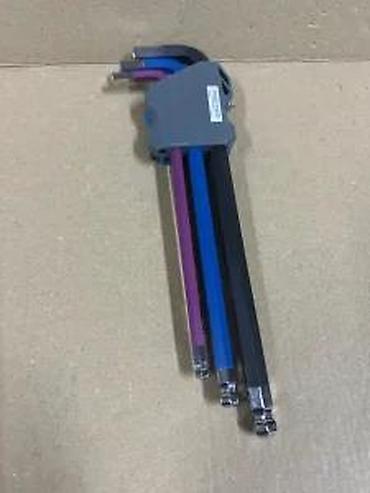 Ključevi: Set dugih L‑imbus ključeva (HEX) u boji, sa držačem - Komplet šarenih — 10