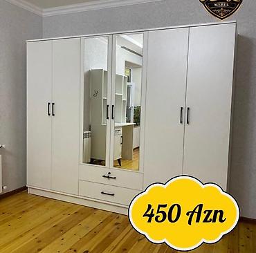 lövhə şəkilləri: Ağ rəngli böyük paltar şkafı - 5 qapılı dizayn: iki tərəfdə geniş — 1