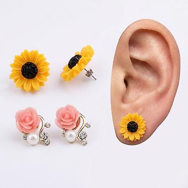 Серьги сөйкөлөр У Г с цветочным акцентом ✨ Добавьте нежности и