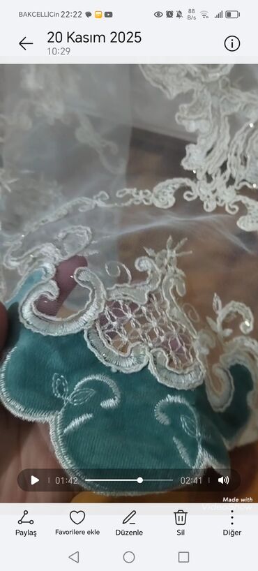 Pərdə və tüllər: İşlənmiş, Vilyur Pərdə, rəng - Ağ, Ödənişli çatdırılma — 6