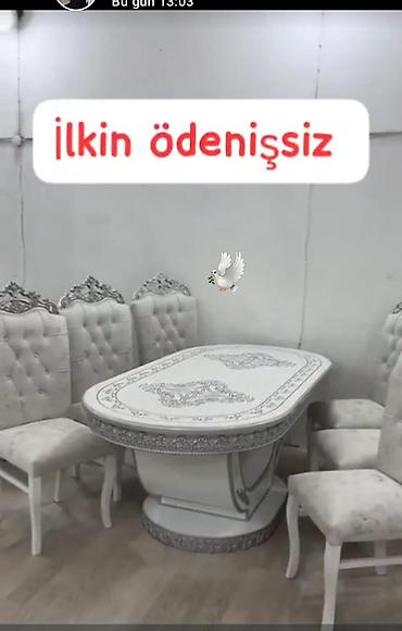 tek stullar: Qonaq otağı üçün, Yeni, Oval masa, 6 stul — 1