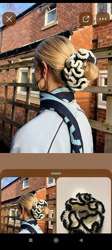 Aksesuarlar: Məhsul: Əl ilə toxunmuş scrunchie (saç rezini) unvan Hezi Aslanov — 2