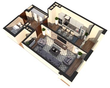 квартир 1 комнатный: 1 комната, 49 м², Индивидуалка, 9 этаж
