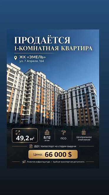 1 комната, 49 м², Технопарк Элитка, 8 этаж, ПСО (под самоотделку)