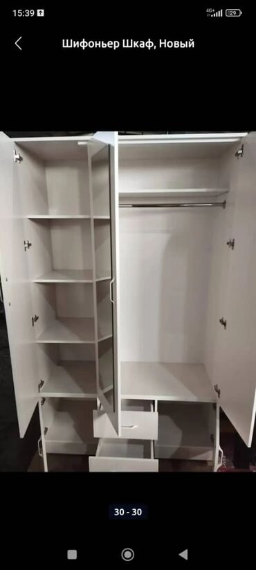 Шкафы для одежды: Шкаф для одежды, Новый, Прямой, ЛДСП — 3