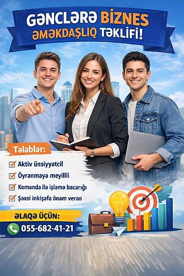 Работа: Gənclərə biznes əməkdaşlıq təklifi! Axtarılan keyfiyyətlər: - Aktiv — 1