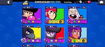çoxlu oyun: Brawl Stars oyun hesabı - Kupa sayı: 53,970 - Karakterlər: 100/101 — 5